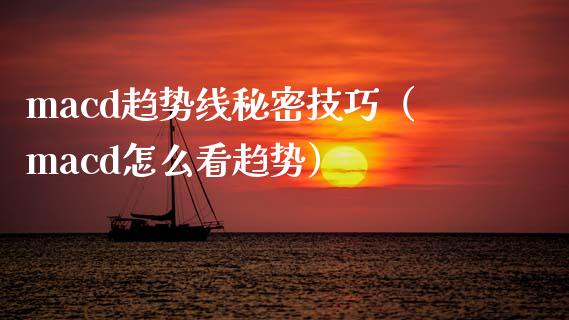 macd趋势线秘密技巧（macd怎么看趋势）_https://wap.hpmsj.cn_债券投资_第1张