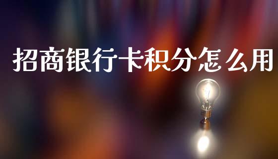 招商银行卡积分怎么用_https://wap.hpmsj.cn_债券投资_第1张