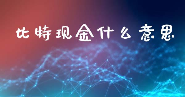 比特现金什么意思_https://wap.hpmsj.cn_期货交易_第1张