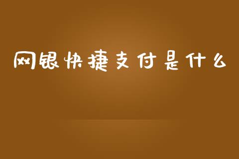 网银快捷支付是什么_https://wap.hpmsj.cn_债券投资_第1张