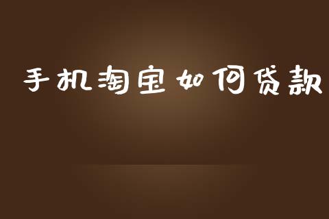 手机淘宝如何贷款_https://wap.hpmsj.cn_财经时评_第1张