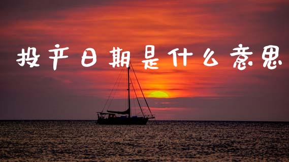 投产日期是什么意思_https://wap.hpmsj.cn_财经时评_第1张
