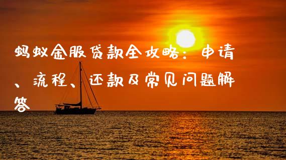 蚂蚁金服贷款全攻略：申请、流程、还款及常见问题解答_https://wap.hpmsj.cn_外汇汇率_第1张