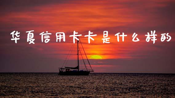 华夏信用卡卡是什么样的_https://wap.hpmsj.cn_财经时评_第1张