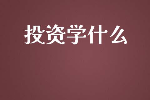 投资学什么_https://wap.hpmsj.cn_基金分析_第1张