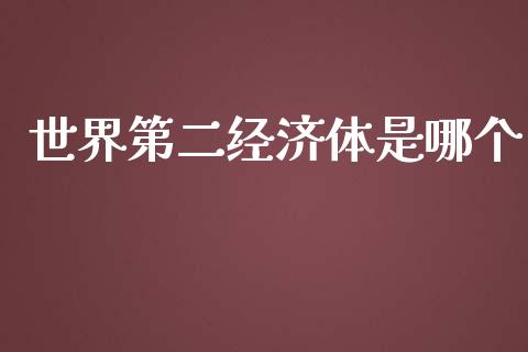 世界第二经济体是哪个_https://wap.hpmsj.cn_财经时评_第1张