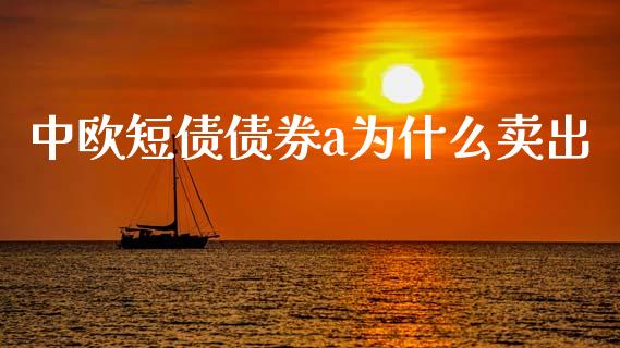中欧短债债券a为什么卖出_https://wap.hpmsj.cn_金融机构_第1张