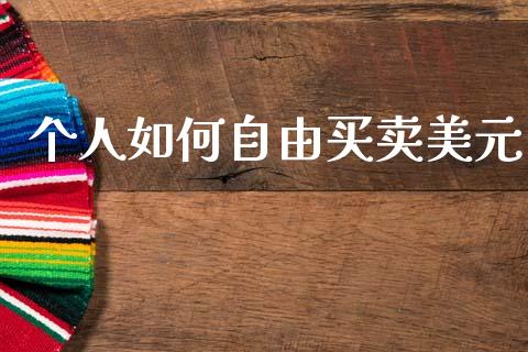 个人如何自由买卖美元_https://wap.hpmsj.cn_财经时评_第1张