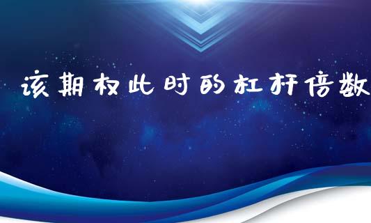 该期权此时的杠杆倍数_https://wap.hpmsj.cn_外汇汇率_第1张