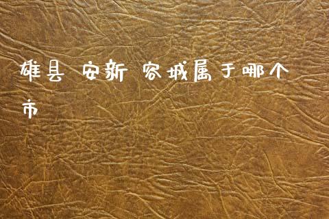 雄县 安新 容城属于哪个市_https://wap.hpmsj.cn_金融机构_第1张