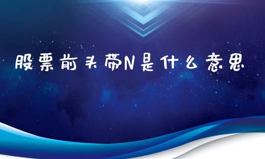 股票前头带N是什么意思_https://wap.hpmsj.cn_金融机构_第1张