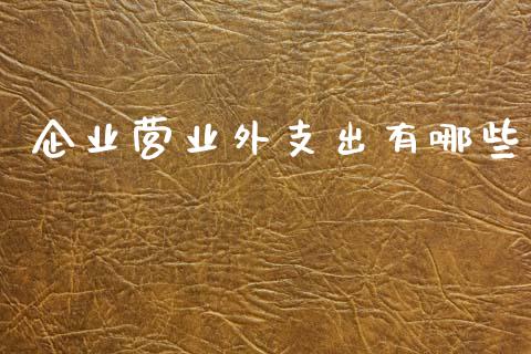 企业营业外支出有哪些_https://wap.hpmsj.cn_基金分析_第1张