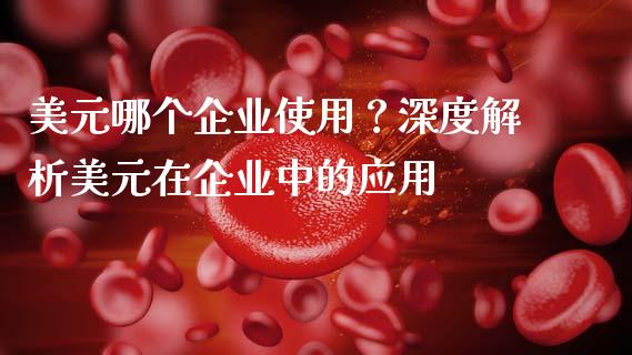 美元哪个企业使用？深度解析美元在企业中的应用_https://wap.hpmsj.cn_债券投资_第1张