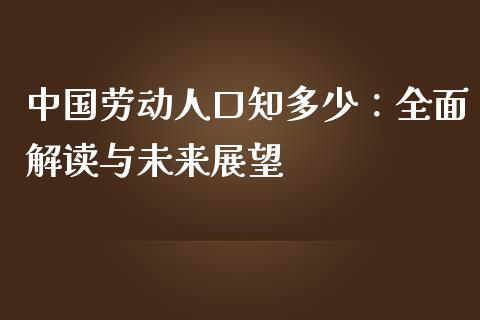 中国劳动人口知多少：全面解读与未来展望_https://wap.hpmsj.cn_债券投资_第1张
