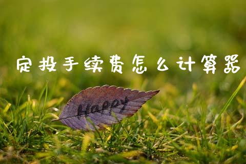 定投手续费怎么计算器_https://wap.hpmsj.cn_基金分析_第1张