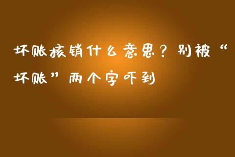 坏账核销什么意思？别被“坏账”两个字吓到_https://wap.hpmsj.cn_金融机构_第1张