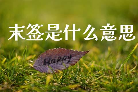 末签是什么意思_https://wap.hpmsj.cn_基金分析_第1张
