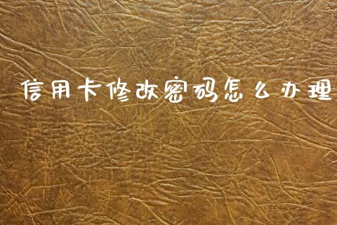 信用卡修改密码怎么办理_https://wap.hpmsj.cn_外汇汇率_第1张