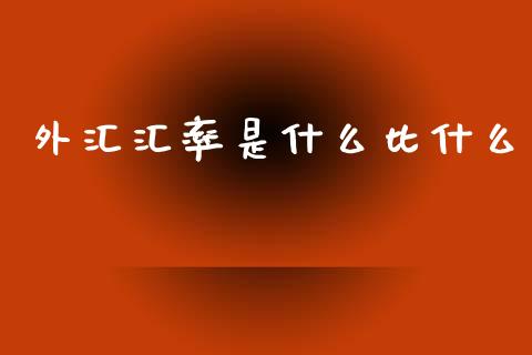 外汇汇率是什么比什么_https://wap.hpmsj.cn_财经时评_第1张