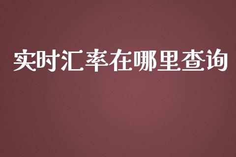 实时汇率在哪里查询_https://wap.hpmsj.cn_财经时评_第1张