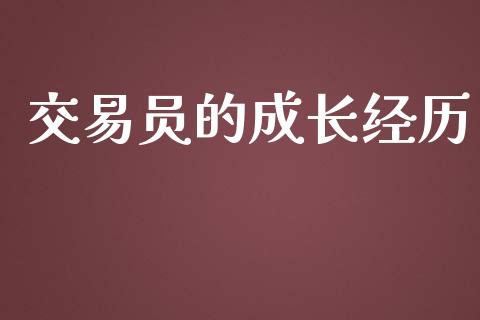 交易员的成长经历_https://wap.hpmsj.cn_外汇汇率_第1张