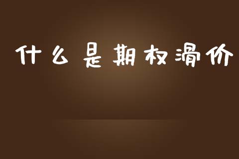 什么是期权滑价_https://wap.hpmsj.cn_基金分析_第1张