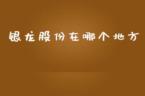 银龙股份在哪个地方_https://wap.hpmsj.cn_外汇汇率_第1张