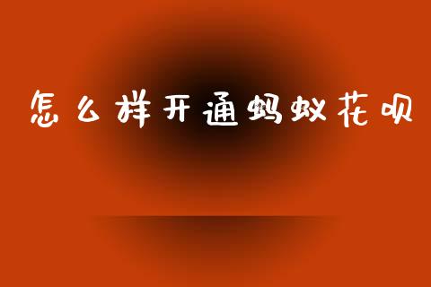 怎么样开通蚂蚁花呗_https://wap.hpmsj.cn_基金分析_第1张