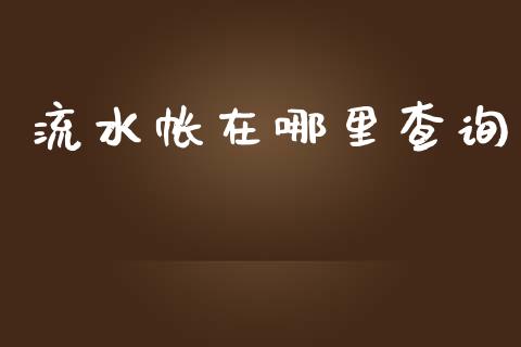 流水帐在哪里查询_https://wap.hpmsj.cn_期货交易_第1张