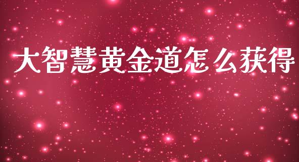 大智慧黄金道怎么获得_https://wap.hpmsj.cn_期货交易_第1张