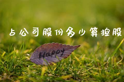 占公司股份多少算控股_https://wap.hpmsj.cn_基金分析_第1张