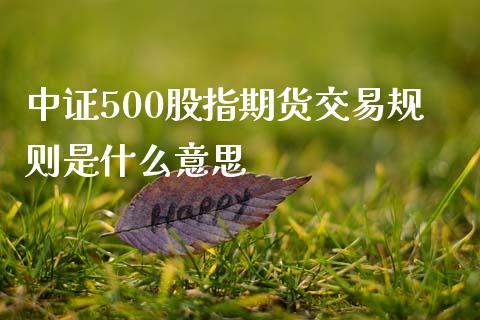 中证500股指期货交易规则是什么意思_https://wap.hpmsj.cn_金融机构_第1张