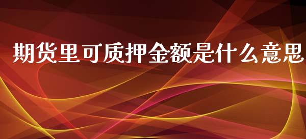 期货里可质押金额是什么意思_财经时评_第1张_财经时评_基金分析_期货交易_金融机构_外汇汇率_债券投资 期货里可质押金额是什么意思_https://wap.hpmsj.cn_财经时评_第1张