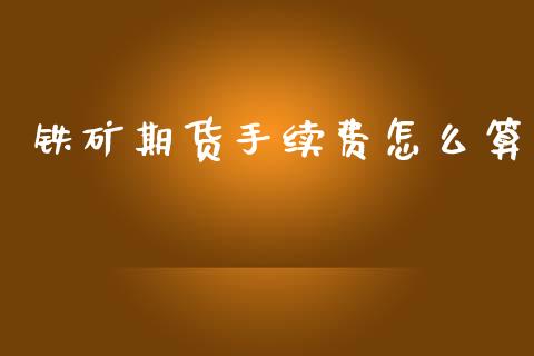 铁矿期货手续费怎么算_https://wap.hpmsj.cn_债券投资_第1张