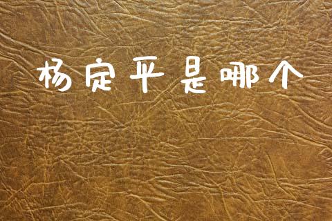 杨定平是哪个_https://wap.hpmsj.cn_期货交易_第1张