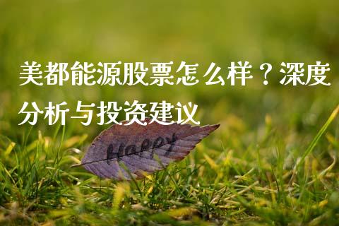 美都能源股票怎么样？深度分析与投资建议_https://wap.hpmsj.cn_财经时评_第1张