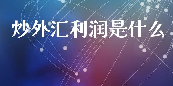 炒外汇利润是什么_https://wap.hpmsj.cn_外汇汇率_第1张