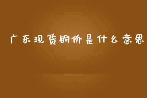 广东现货铜价是什么意思_https://wap.hpmsj.cn_金融机构_第1张