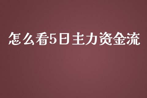 怎么看5日主力资金流_https://wap.hpmsj.cn_基金分析_第1张