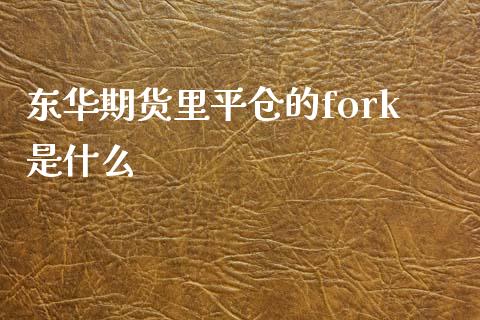 东华期货里平仓的fork是什么_https://wap.hpmsj.cn_债券投资_第1张