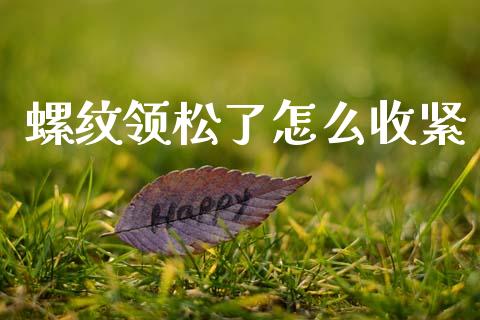 螺纹领松了怎么收紧_https://wap.hpmsj.cn_基金分析_第1张