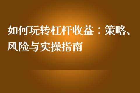 如何玩转杠杆收益：策略、风险与实操指南_https://wap.hpmsj.cn_外汇汇率_第1张