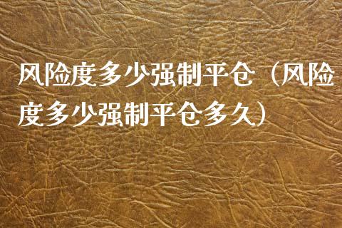 风险度多少强制平仓（风险度多少强制平仓多久）_https://wap.hpmsj.cn_期货交易_第1张