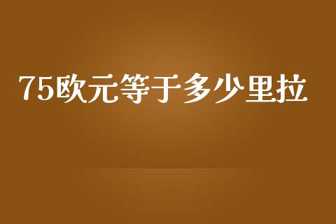 75欧元等于多少里拉_https://wap.hpmsj.cn_期货交易_第1张