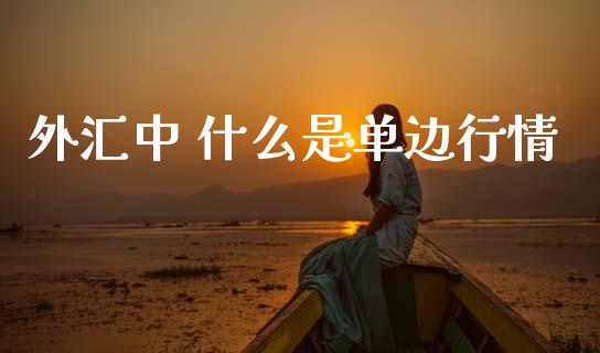 外汇中 什么是单边行情_https://wap.hpmsj.cn_财经时评_第1张