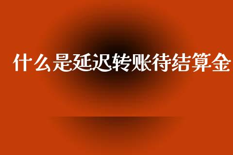 什么是延迟转账待结算金_https://wap.hpmsj.cn_基金分析_第1张