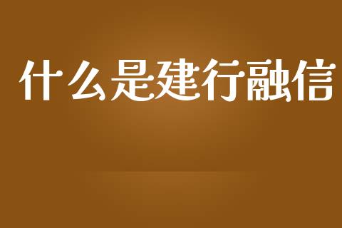 什么是建行融信_https://wap.hpmsj.cn_金融机构_第1张