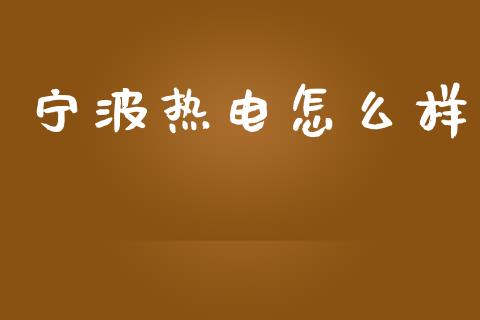 宁波热电怎么样_https://wap.hpmsj.cn_财经时评_第1张
