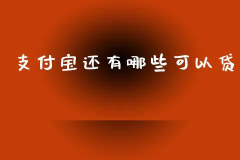 支付宝还有哪些可以贷_https://wap.hpmsj.cn_金融机构_第1张