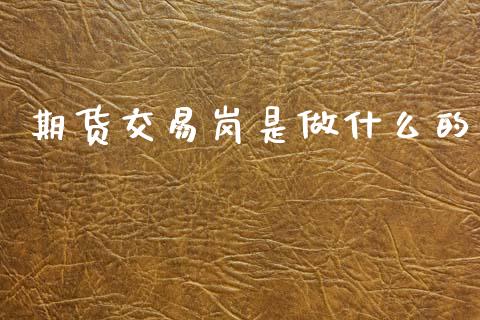 期货交易岗是做什么的_https://wap.hpmsj.cn_期货交易_第1张